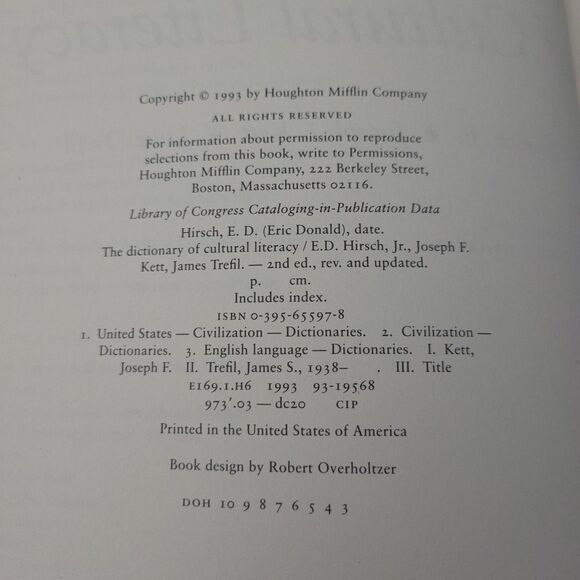 1993 The Dictionary of Cultural Literacy 2nd Edition Revised and Updated Pb - Picture 9 of 10